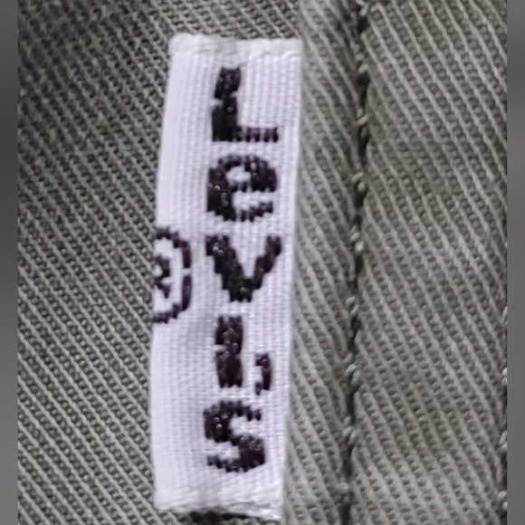 Levis Utility Chino Pants Olive Army Green Size 29 Back Flap Pockets - Picture 10 of 15